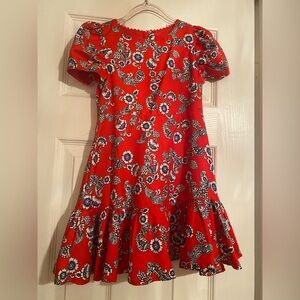 Janie and Jack Vibrant Red and Blue Patterned Dress